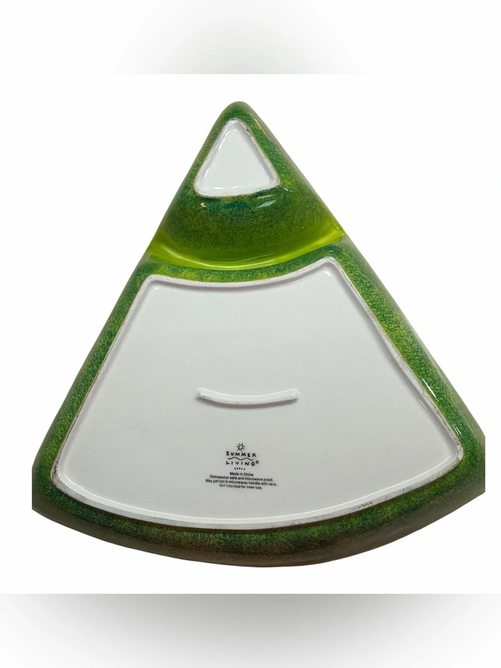 Summer Living Ceramic Watermelon Slice Shaped Divided Serving Platter Preowned